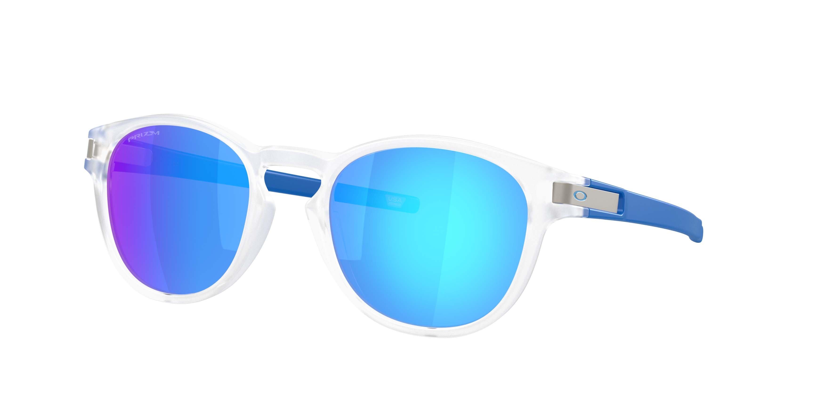 Oakley Latch Neon Pop Collection Prizm Sapphire Sunglasses – Matte Clear